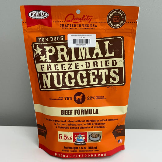 Primal Freeze-Dried Nuggets Dog Beef Formula 5.5oz