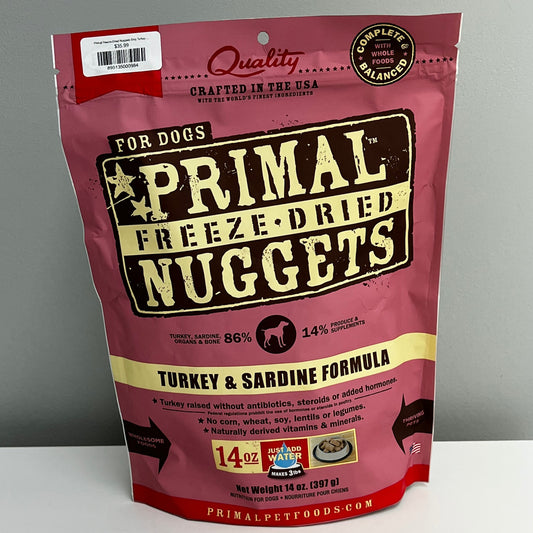 Primal Freeze-Dried Nuggets Dog Turkey & Sardine Formula 14oz