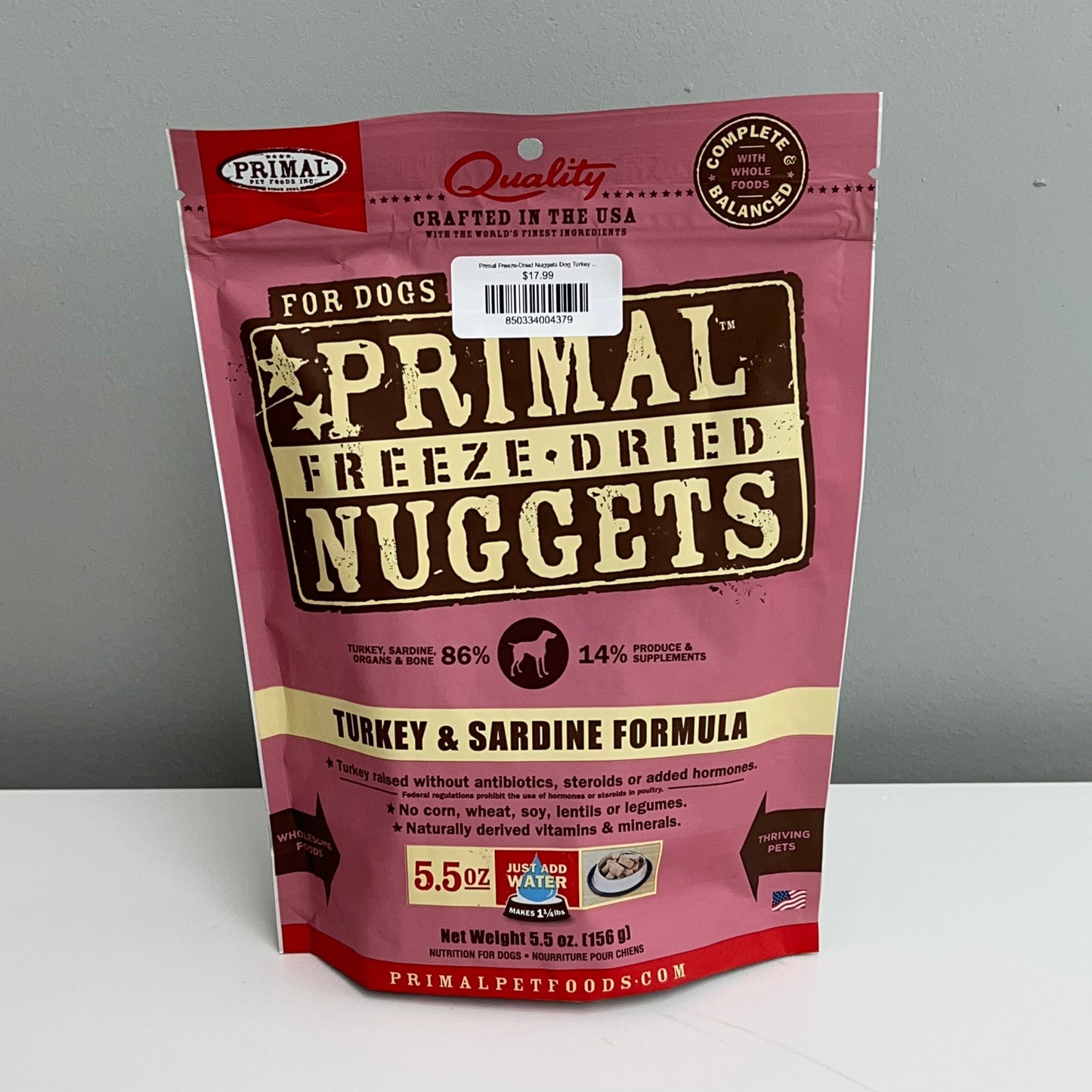 Primal Freeze-Dried Nuggets Dog Turkey & Sardine Formula 5.5oz