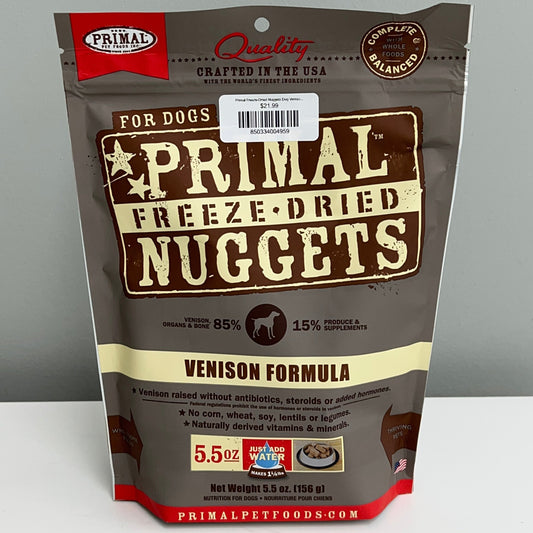 Primal Freeze-Dried Nuggets Dog Venison Formula 5.5oz