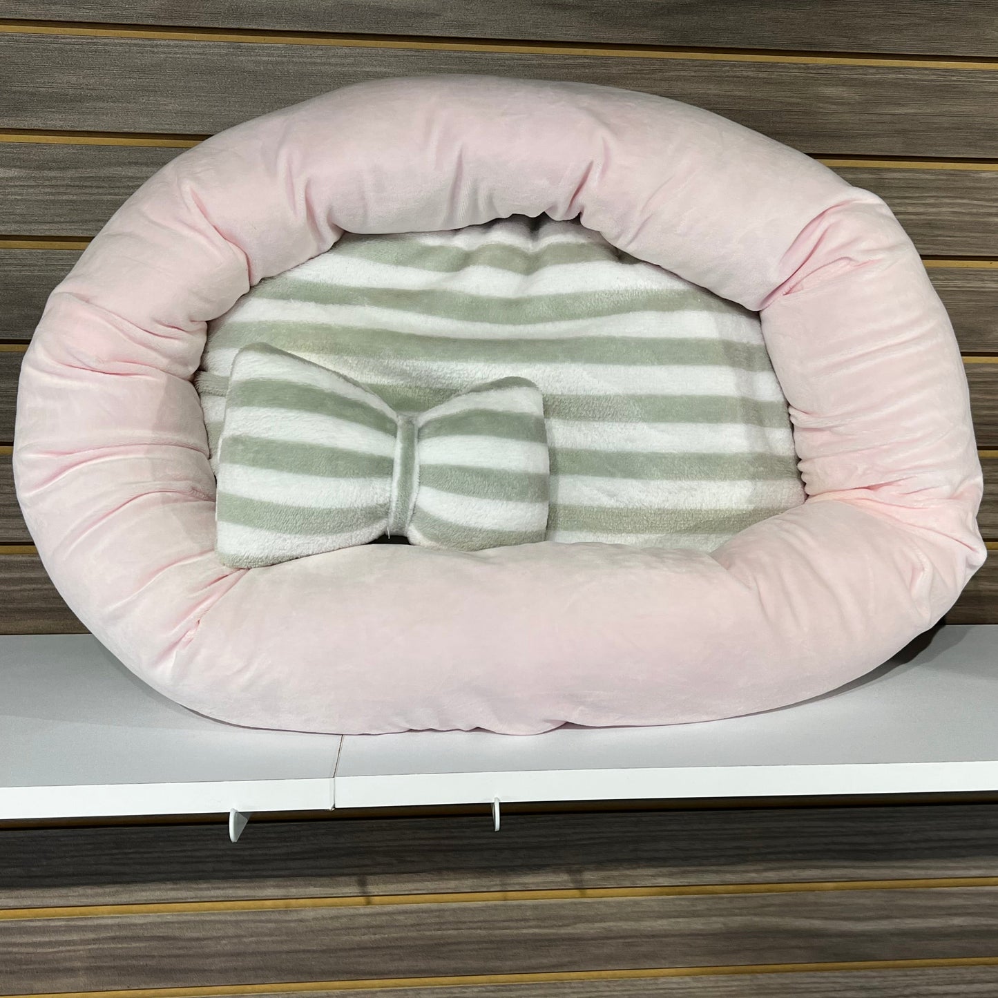 PetTrip Pink Round Reversible Pet Bed w/ Pillow
