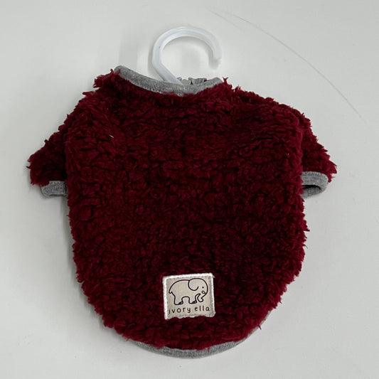 Sherpa Fleece Pullover- Cranberry