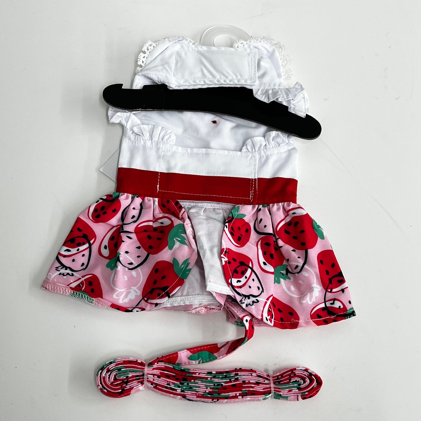 Strawberry Picnic Dress with Matching Leash